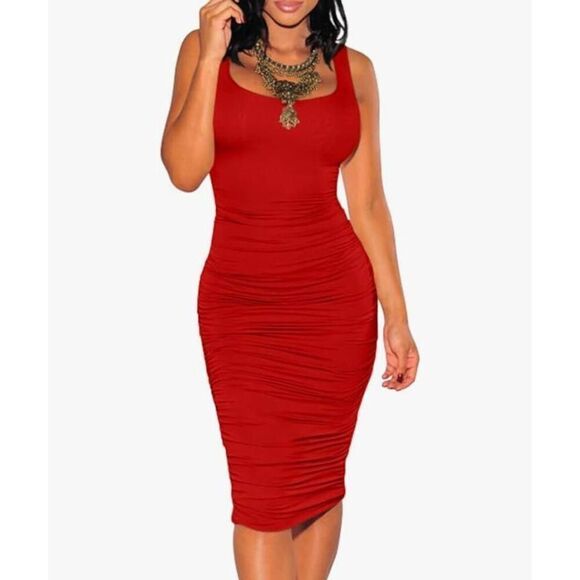 BEAGIMEG RED BODYCON DRESS SZ.M NWOT - Picture 1 of 10